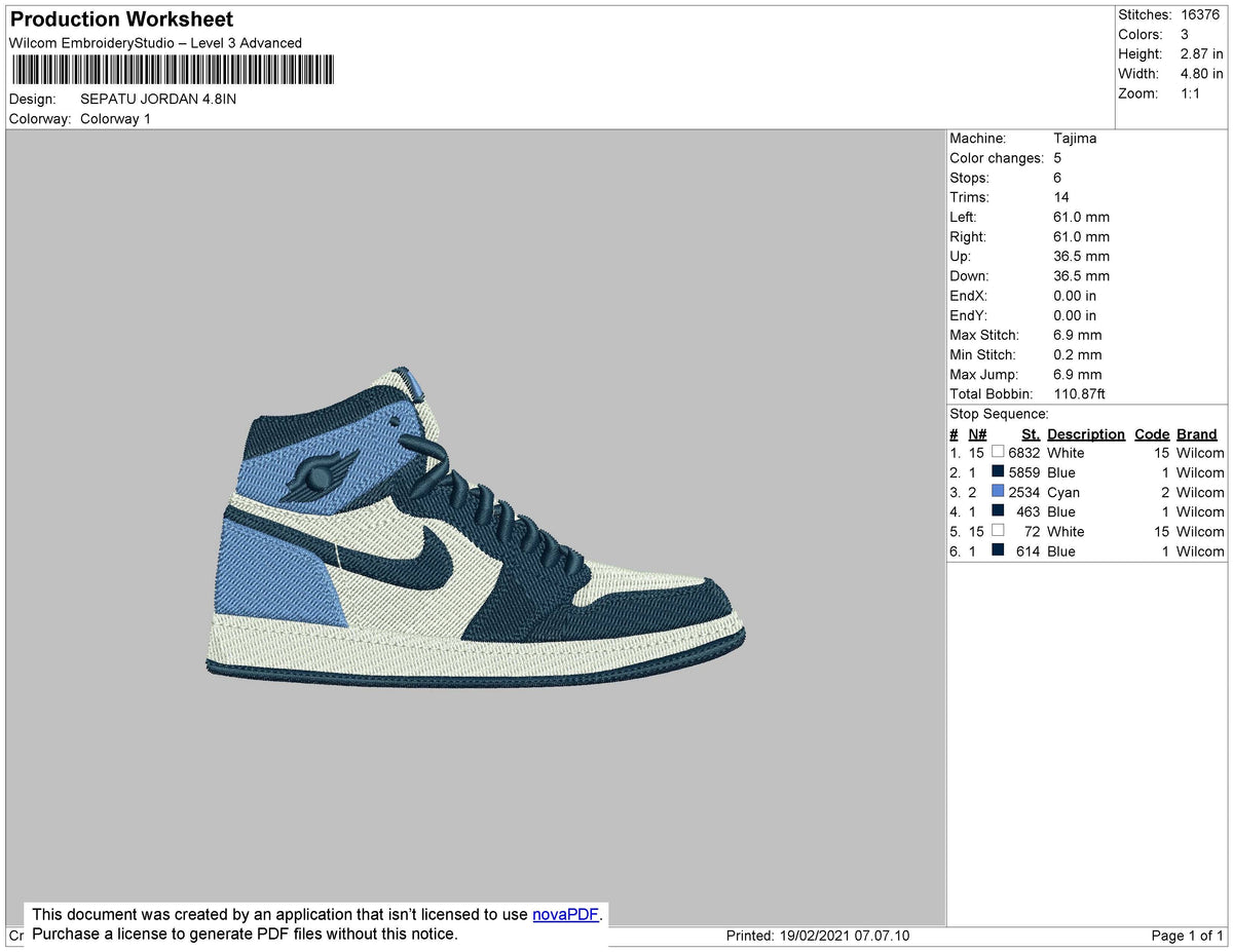 Air Jordan 1 Shoes embroidery