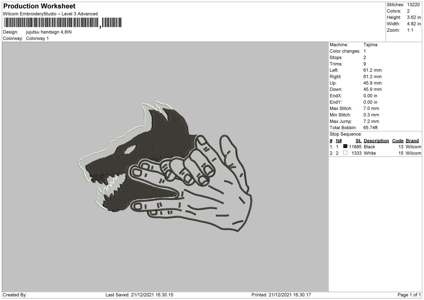 Jujutsu Handsign Embroidery