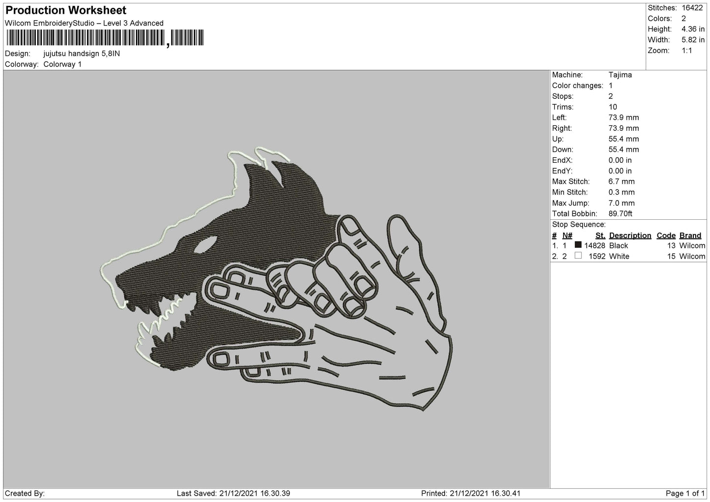 Jujutsu Handsign Embroidery