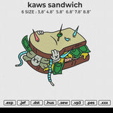 kaws sandwich Embroidery File 6 size