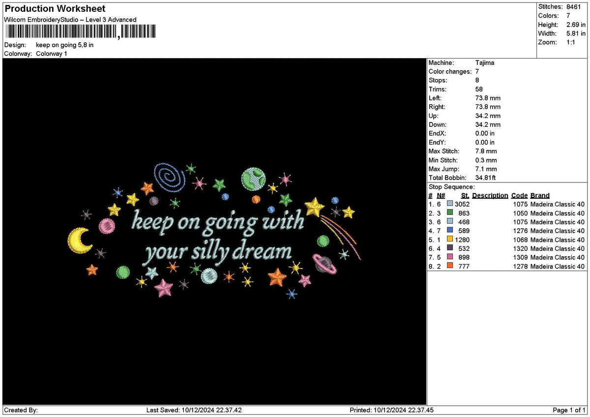Ongoingtext Embroidery File 6 sizes