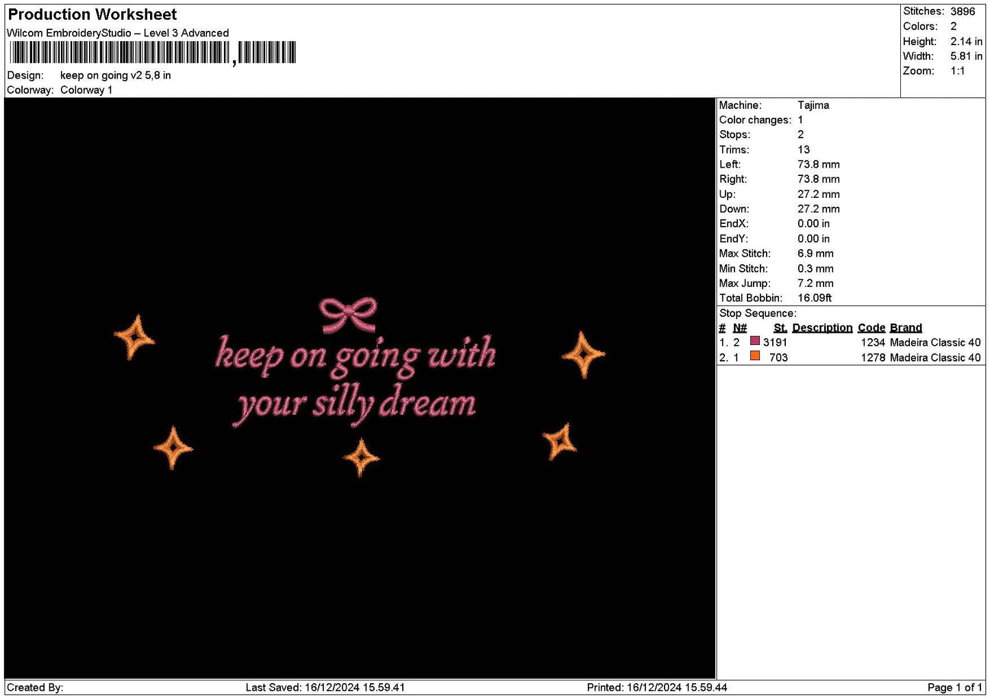 Ongoingtext V02 Embroidery File 6 sizes