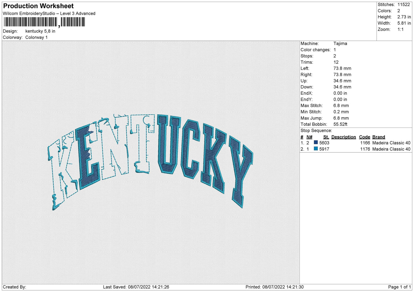 Kentucky Embroidery