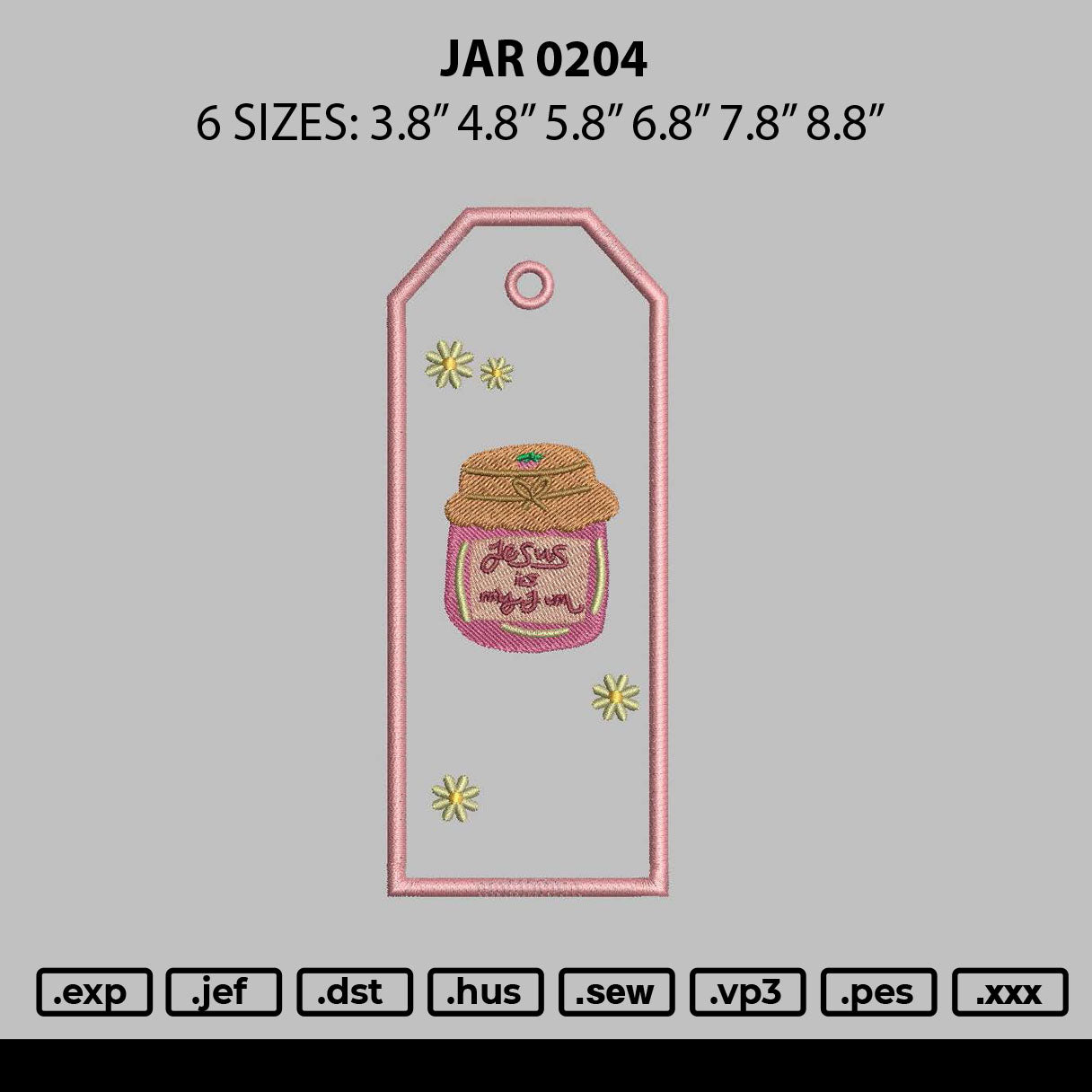 Jar 0204 Embroidery File 6 sizes