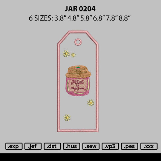 Jar 0204 Embroidery File 6 sizes