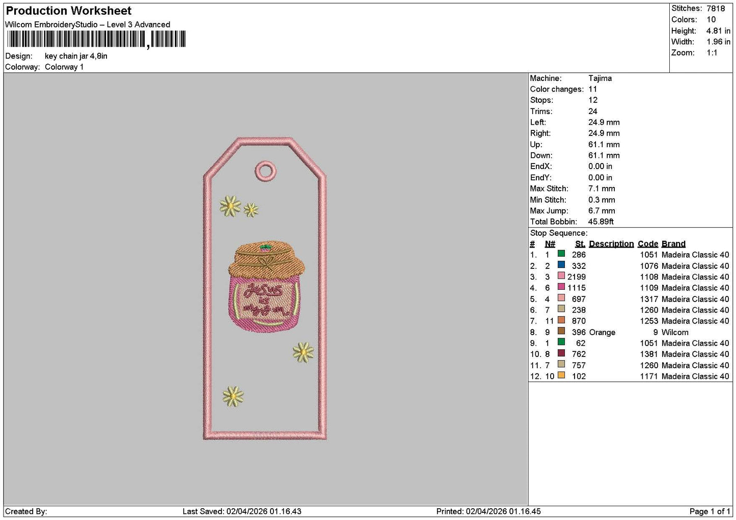 Jar 0204 Embroidery File 6 sizes