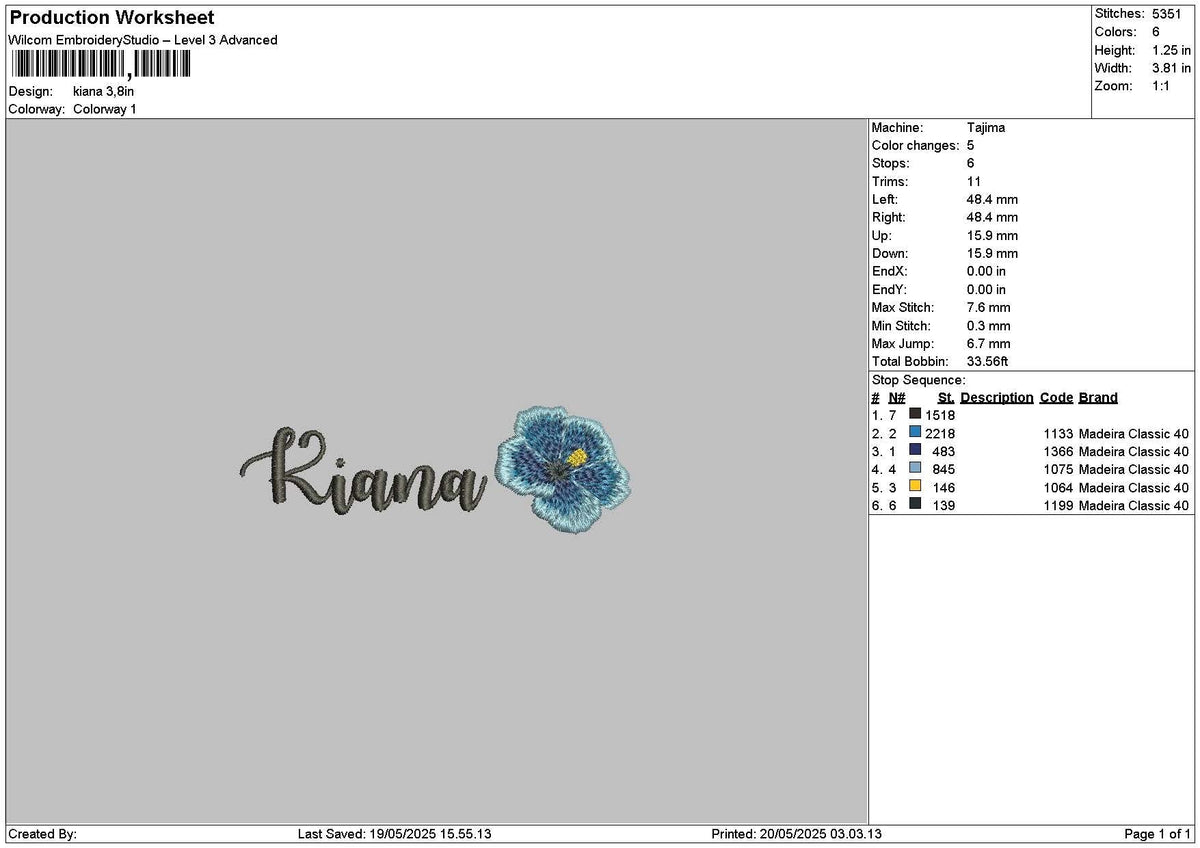 Kianatext Embroidery File 6 sizes