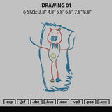 Drawing 01 Embroidery File 6 sizes