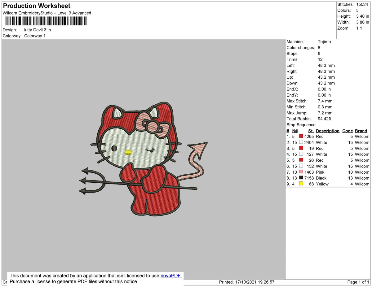 Kitty Devil Embroidery