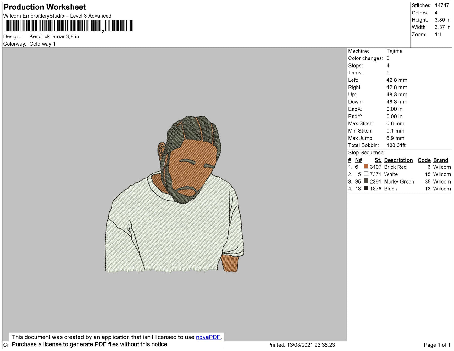 Kendrick Lamar Embroidery