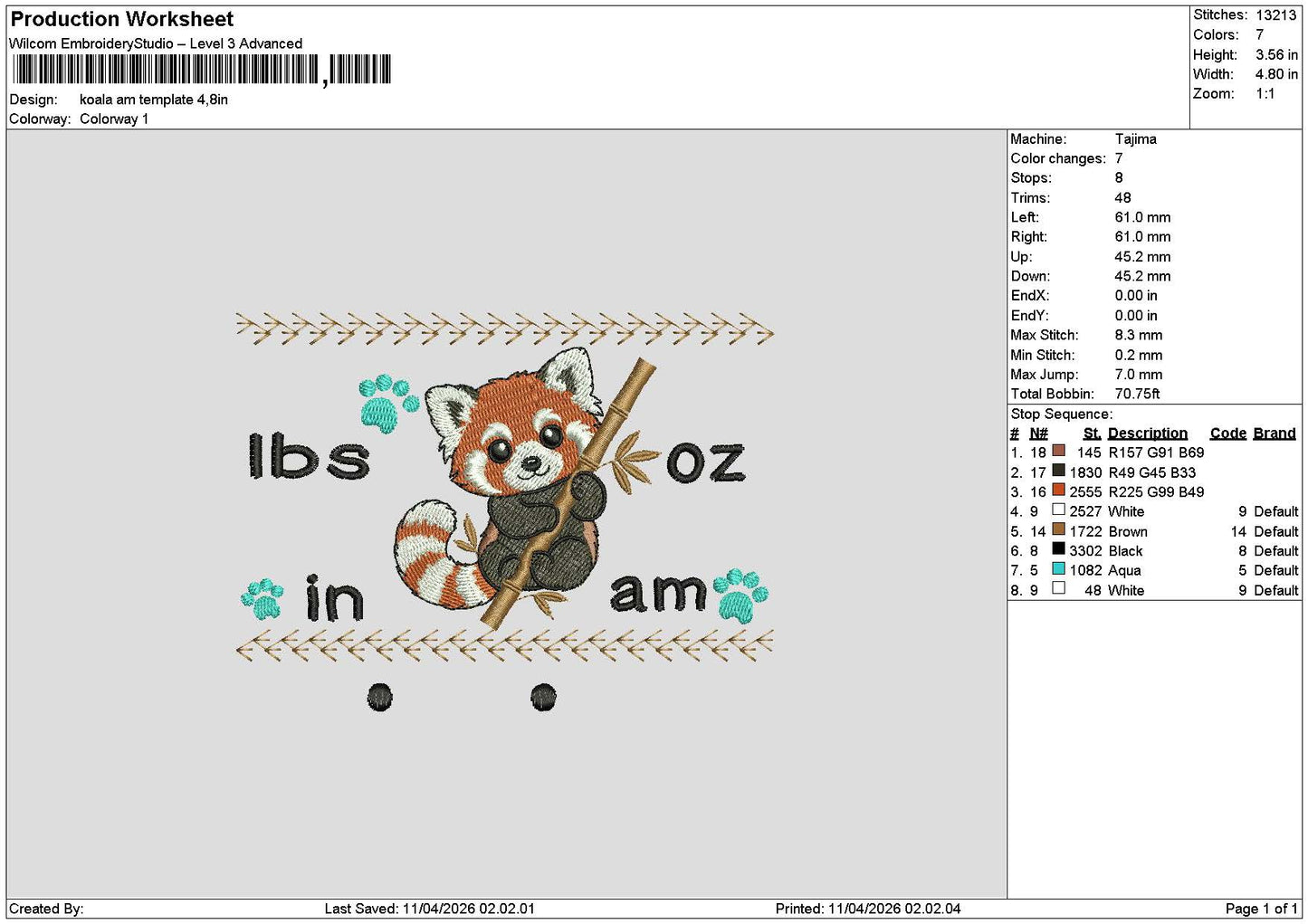 Koala Am Pm Embroidery 2 Files