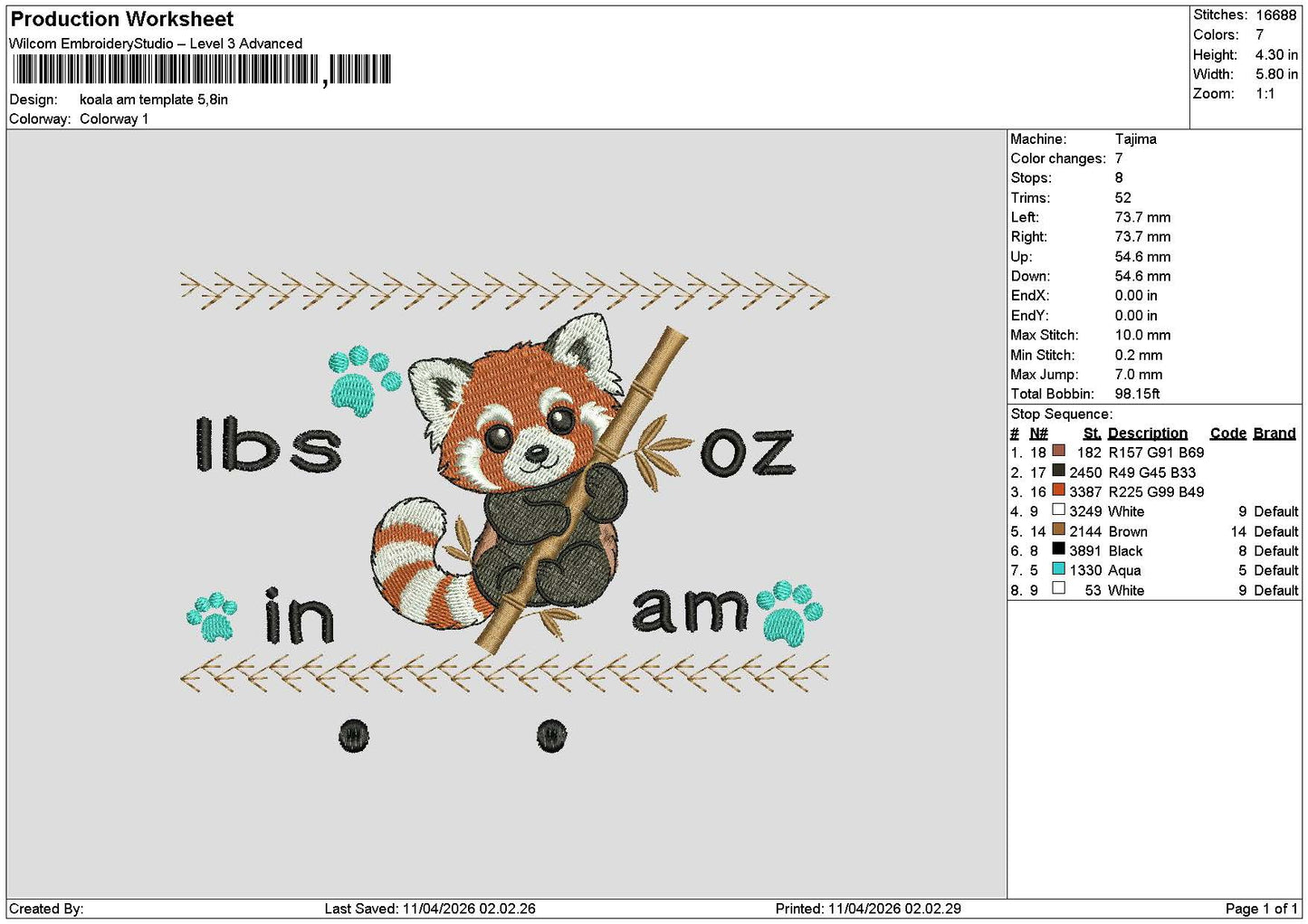 Koala Am Pm Embroidery 2 Files