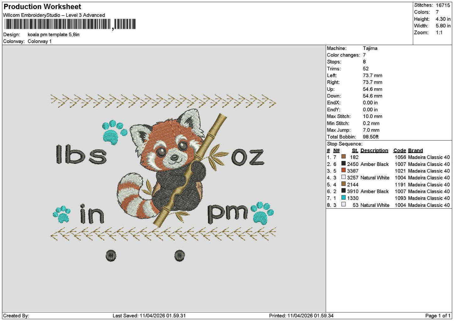 Koala Am Pm Embroidery 2 Files