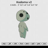 Kodoma v2 Embroidery File 6 size
