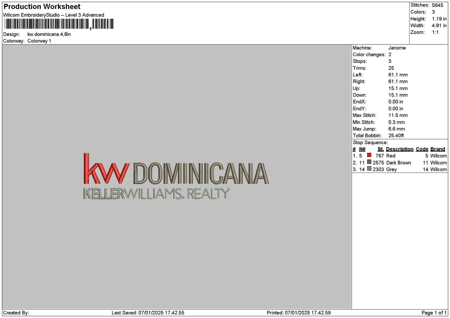 Dominicatext Embroidery File 6 sizes