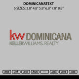 Dominicatext Embroidery File 6 sizes