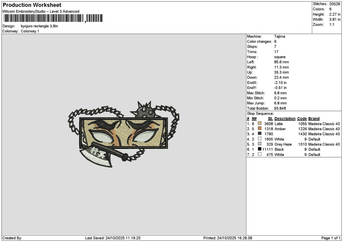 Kyojurorectangle 2410 Emboidery File 6 sizes