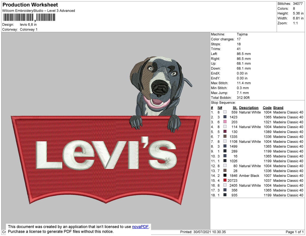 Levi"s Dog Embroidey