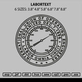 Labortext Embroidery File 6 sizes