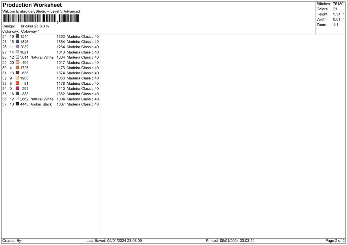 La casa 25 Embroidery File 6 size