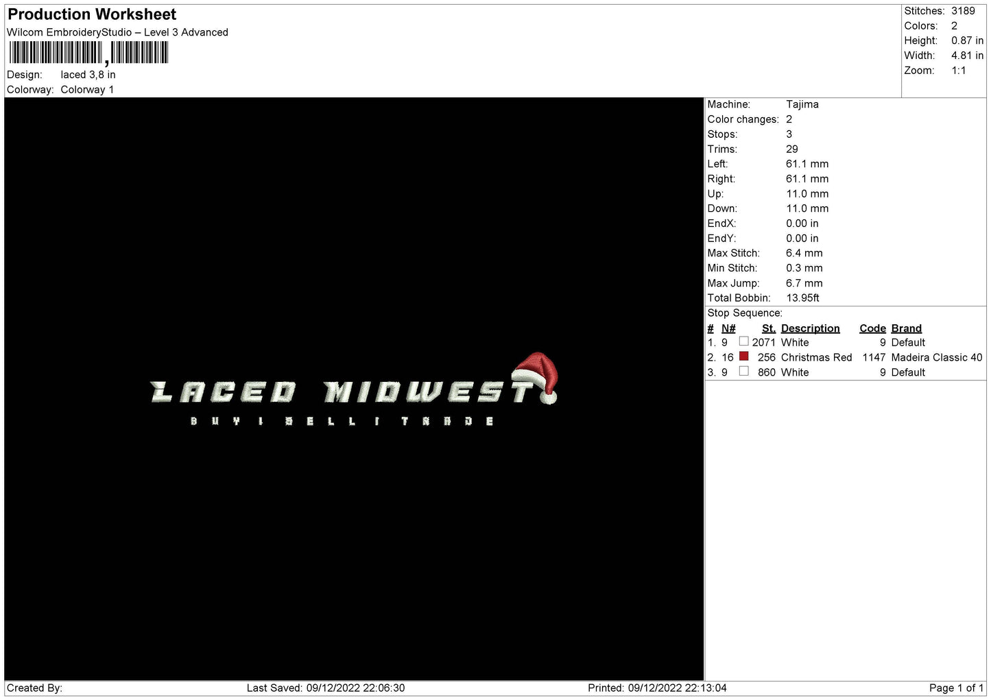 Laced Embroidery File 6 sizes