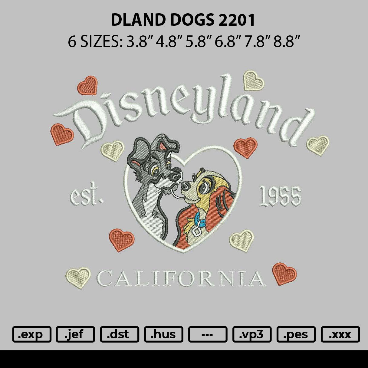 Dland Dogs 2204 Embroidery File 6 sizes