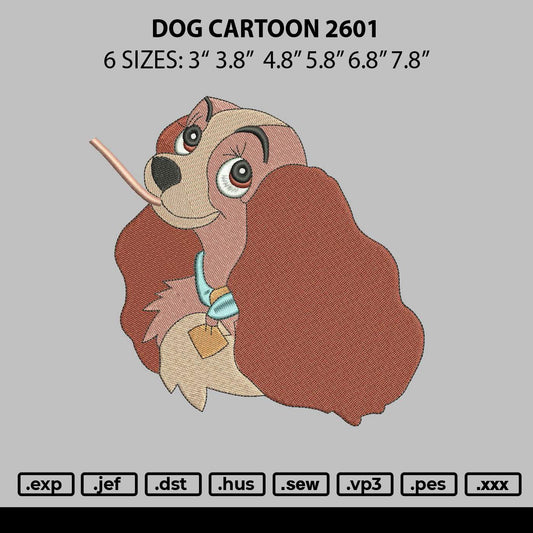 Dog Cartoon 2601 Embroidery File 6 sizes
