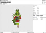 Lady Grinch Embroidery File 6 size