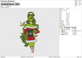 Lady Grinch Embroidery File 6 size
