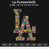 LA Flower2425 Embroidery File 6 size