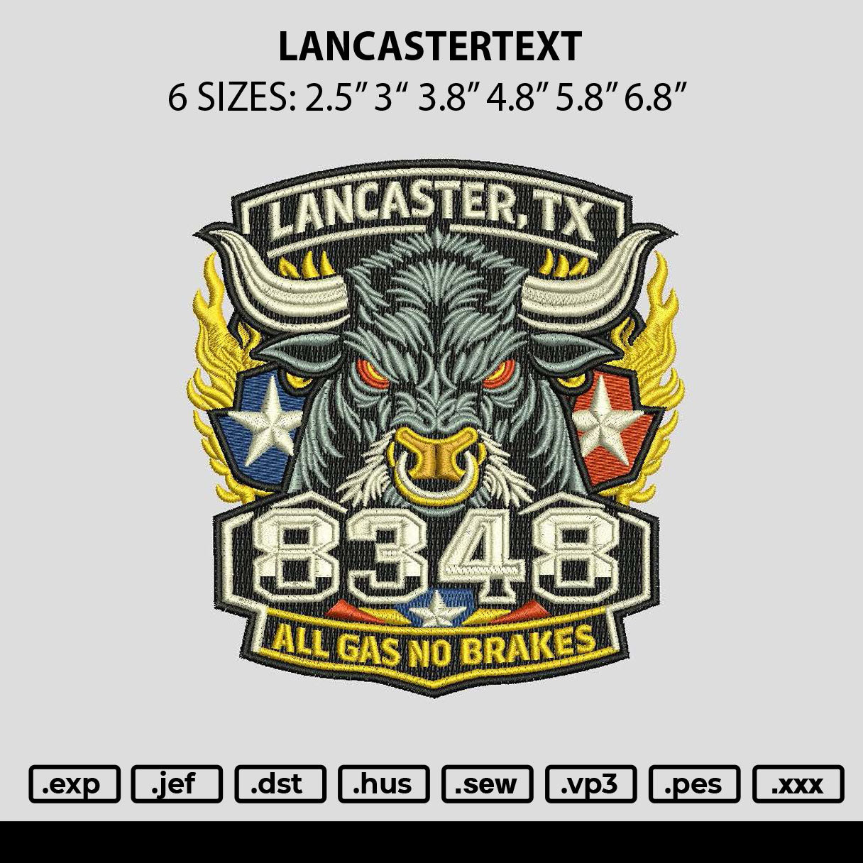 Lancastertext Embroidery File 6 sizes
