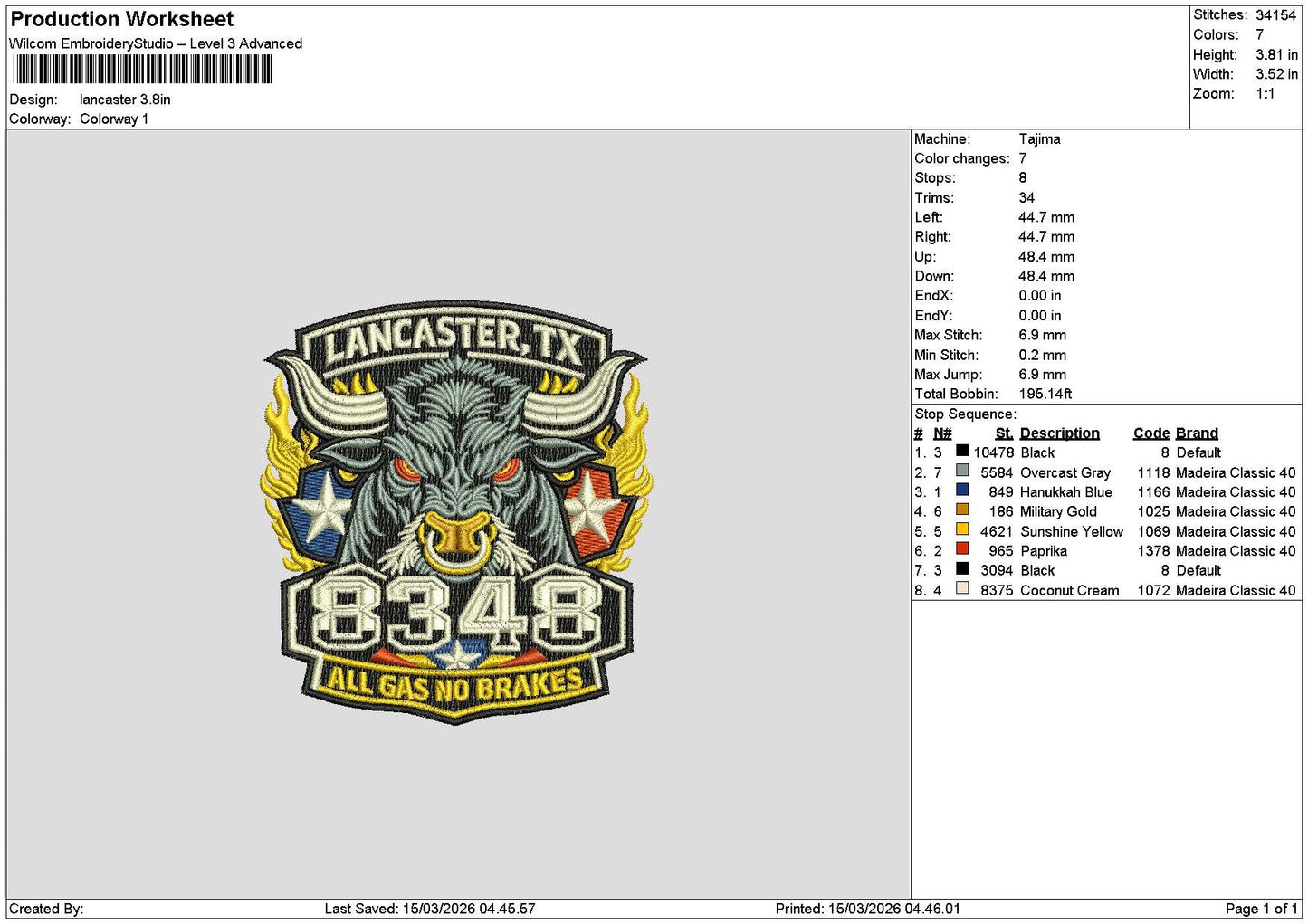 Lancastertext Embroidery File 6 sizes