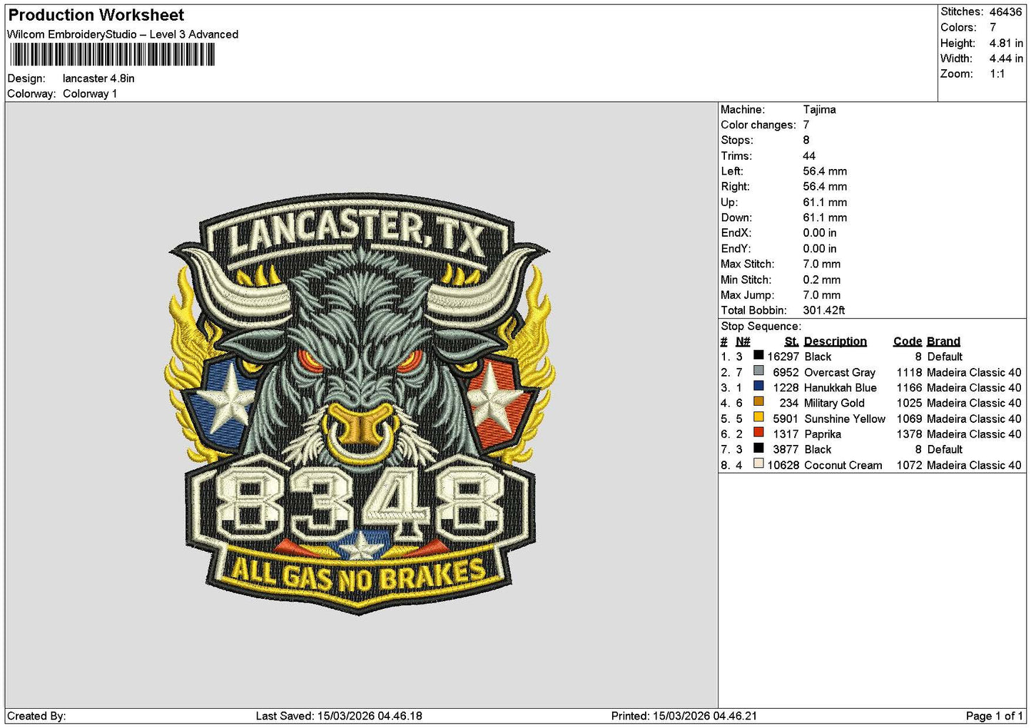 Lancastertext Embroidery File 6 sizes