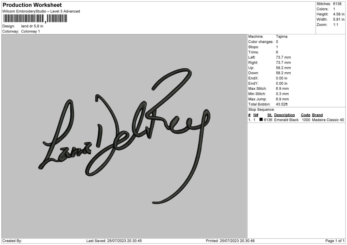 Lana Dr Embroidery File 6 sizes