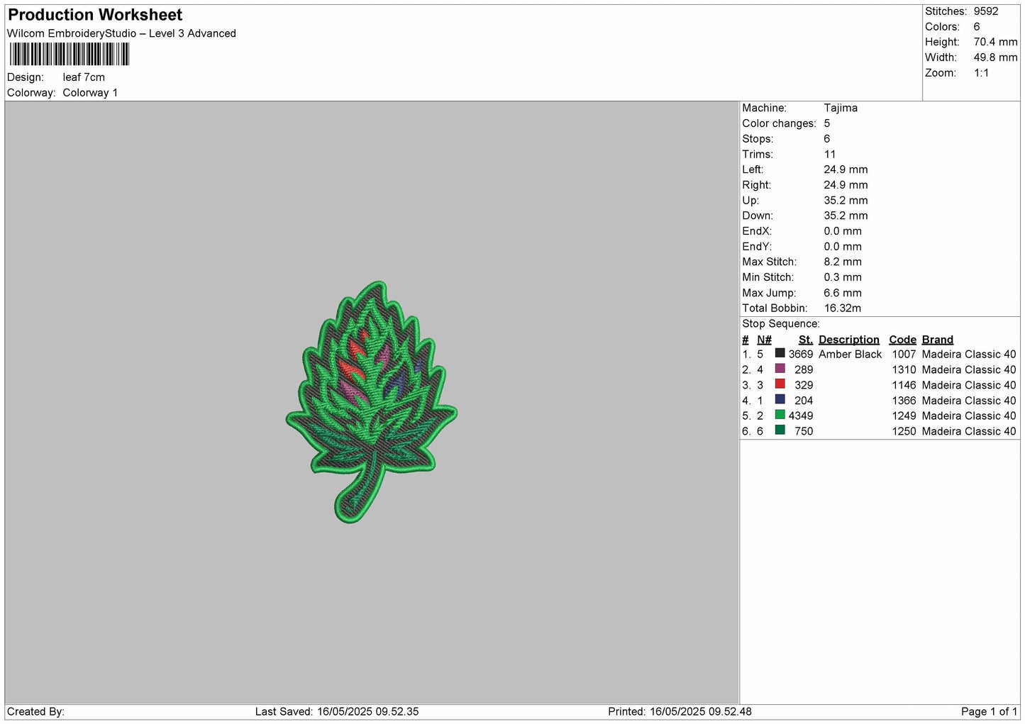 LEAF Embroidery files