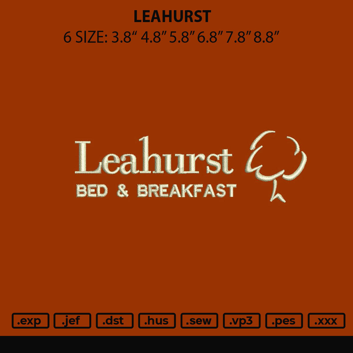 Leahurts Embroidery File 6 sizes
