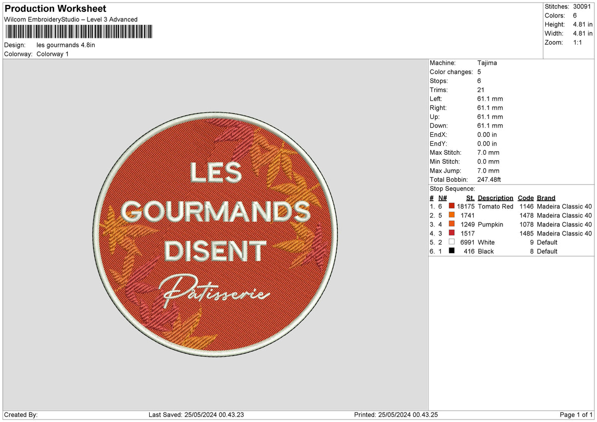 Gourmandscircle Embroidery File 6 sizes
