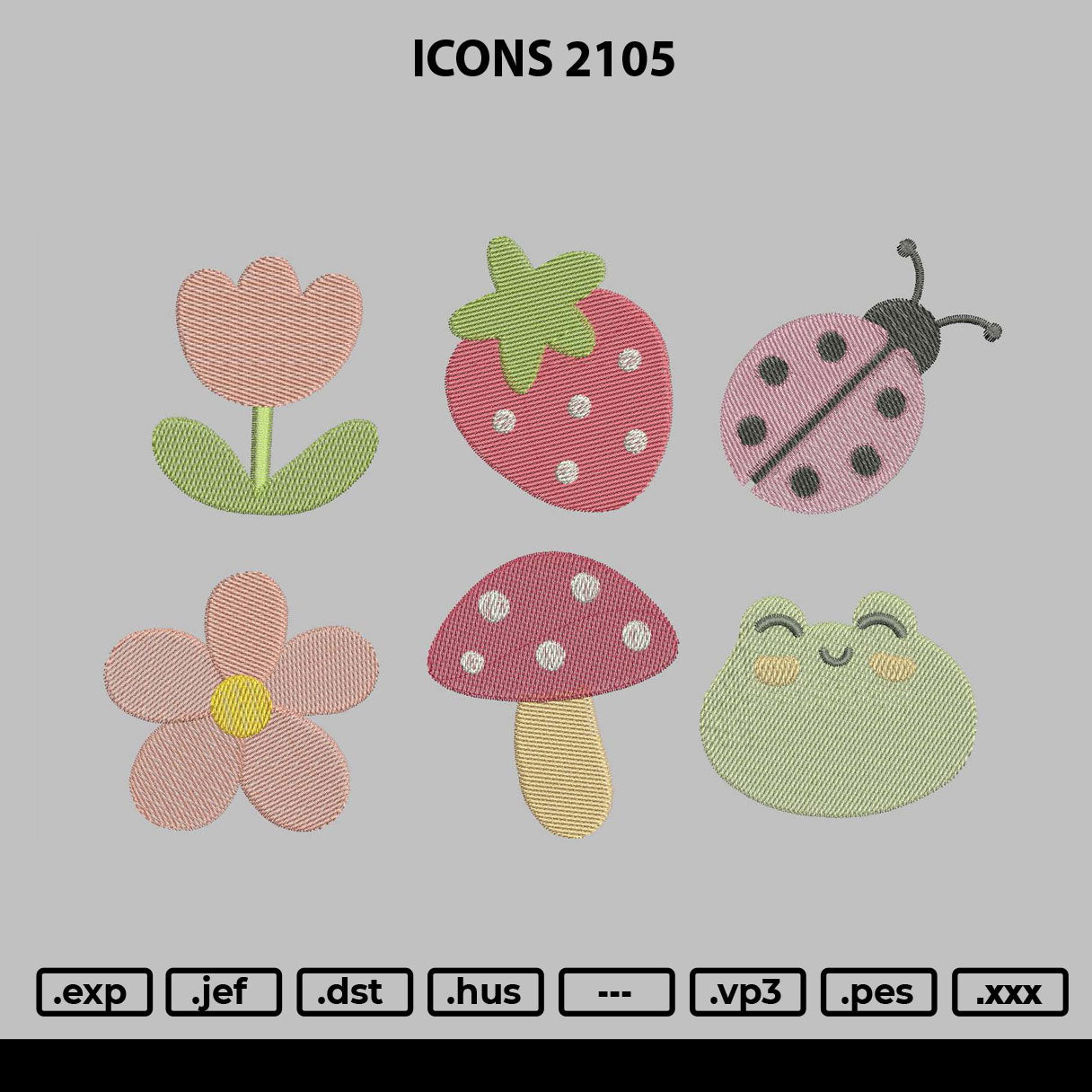 Icons 2105 Embroidery Machine Design File