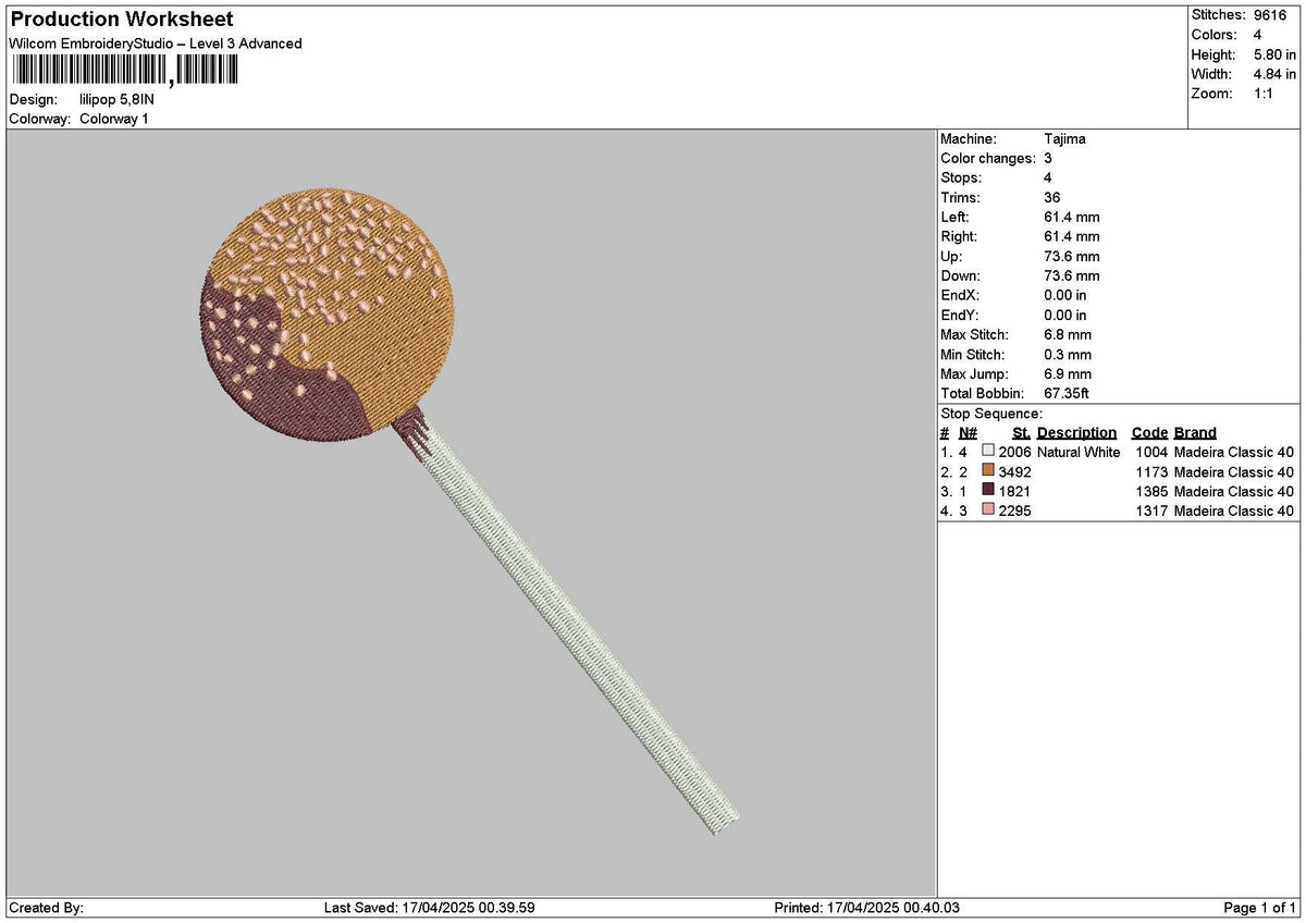 Lollipop 1704 Embroidery File 6 sizes