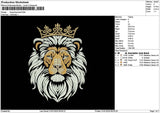 Lion Head 3101 Embroidery File 6 sizes