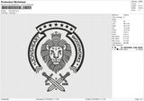 Lionheart Embroidery File 6 size