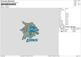Lion L Embroidery File 6 sizes