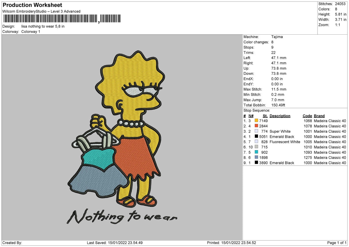 Lisa Nothing Wear Embroidery