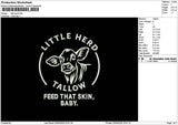 Littleherdtext Embroidery File 6 sizes