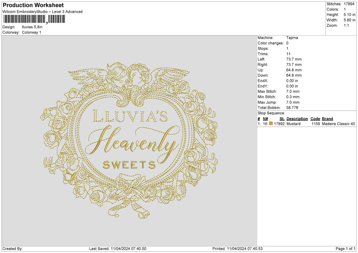 Illuviastext Embroidery File 6 sizes