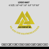 Logo 0607 Embroidery File 6 sizes