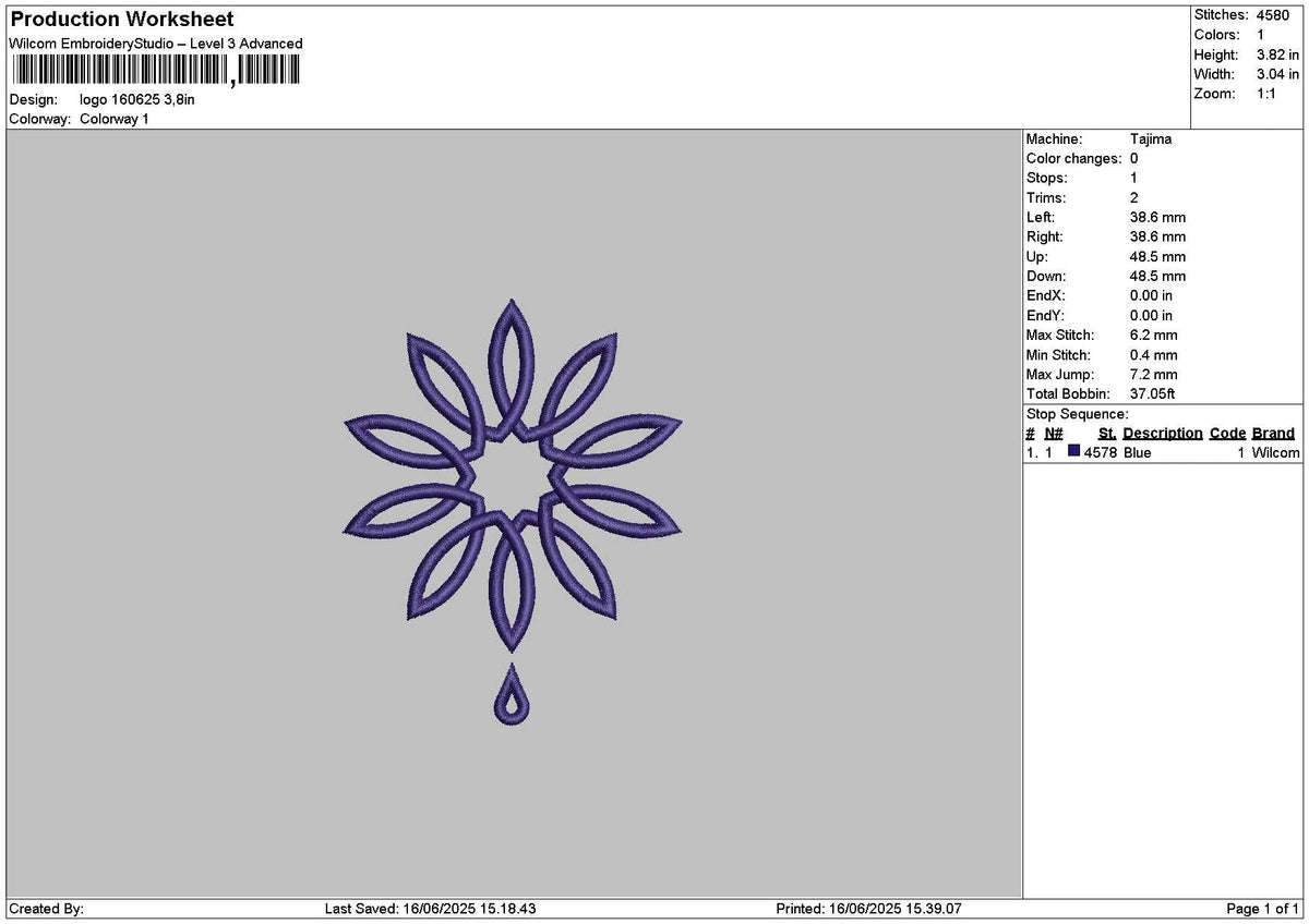 Logo 1606 Embroidery File 6 sizes