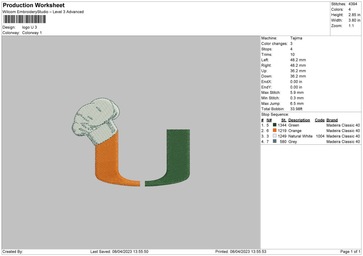 Logo U Embroidery