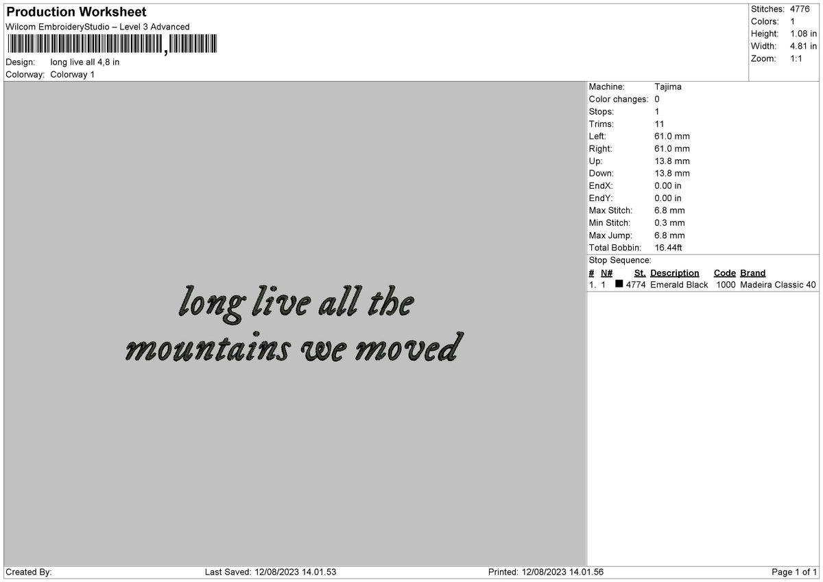 Long Live All Embroidery File 6 sizes