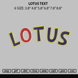 Lotus Text Embroidery File 6 sizes
